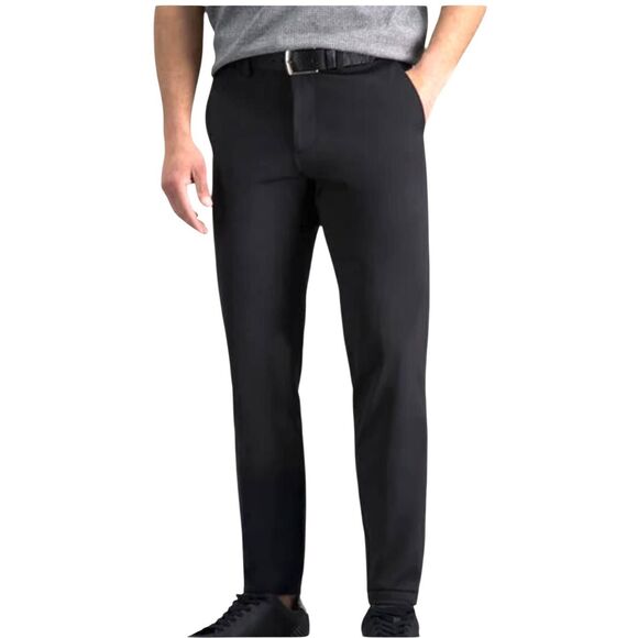 Haggar Pants Mens 40x30 Gray Slim Straight Fit Flex Waist All Day Comfort NEW - Picture 1 of 10